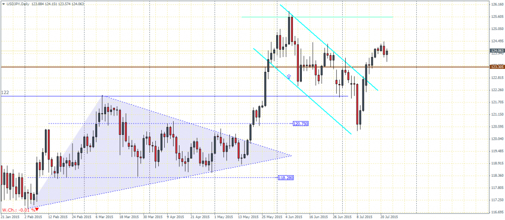 USDJPY Daily Chart - 22/07/2015