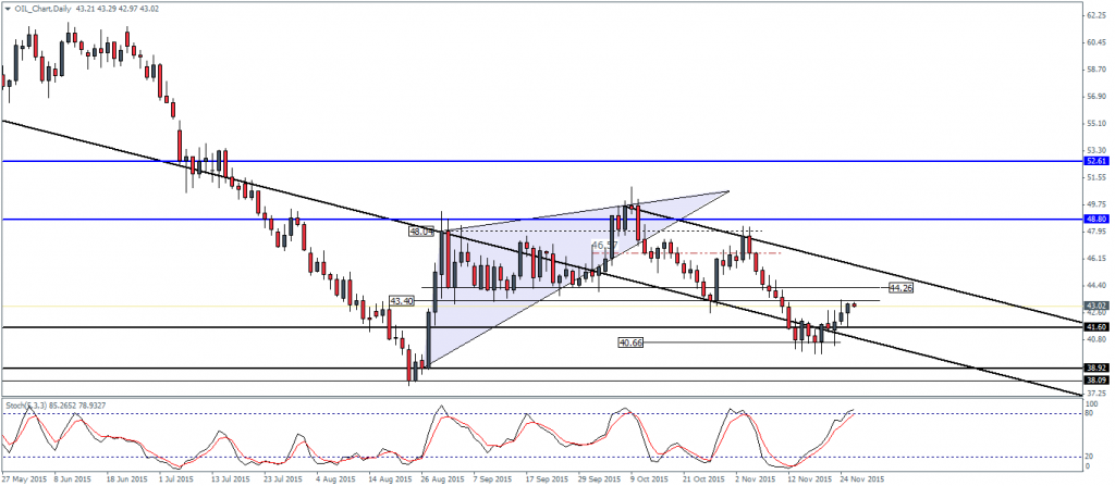 Crude OiI – Daily Chart, 26/11