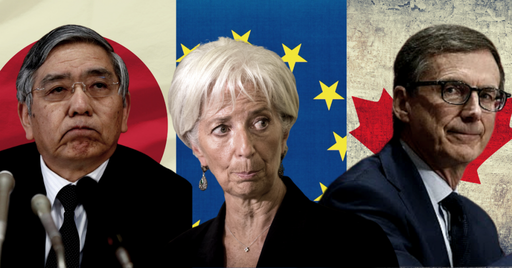 اجتماعات بنك اليابان وبنك كندا والبنك المركزي الأوروبي