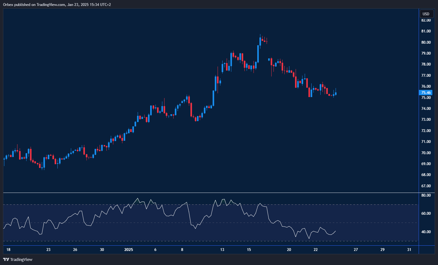 WTI crude faces correction, key levels eyed for potential reversal or sell-off.