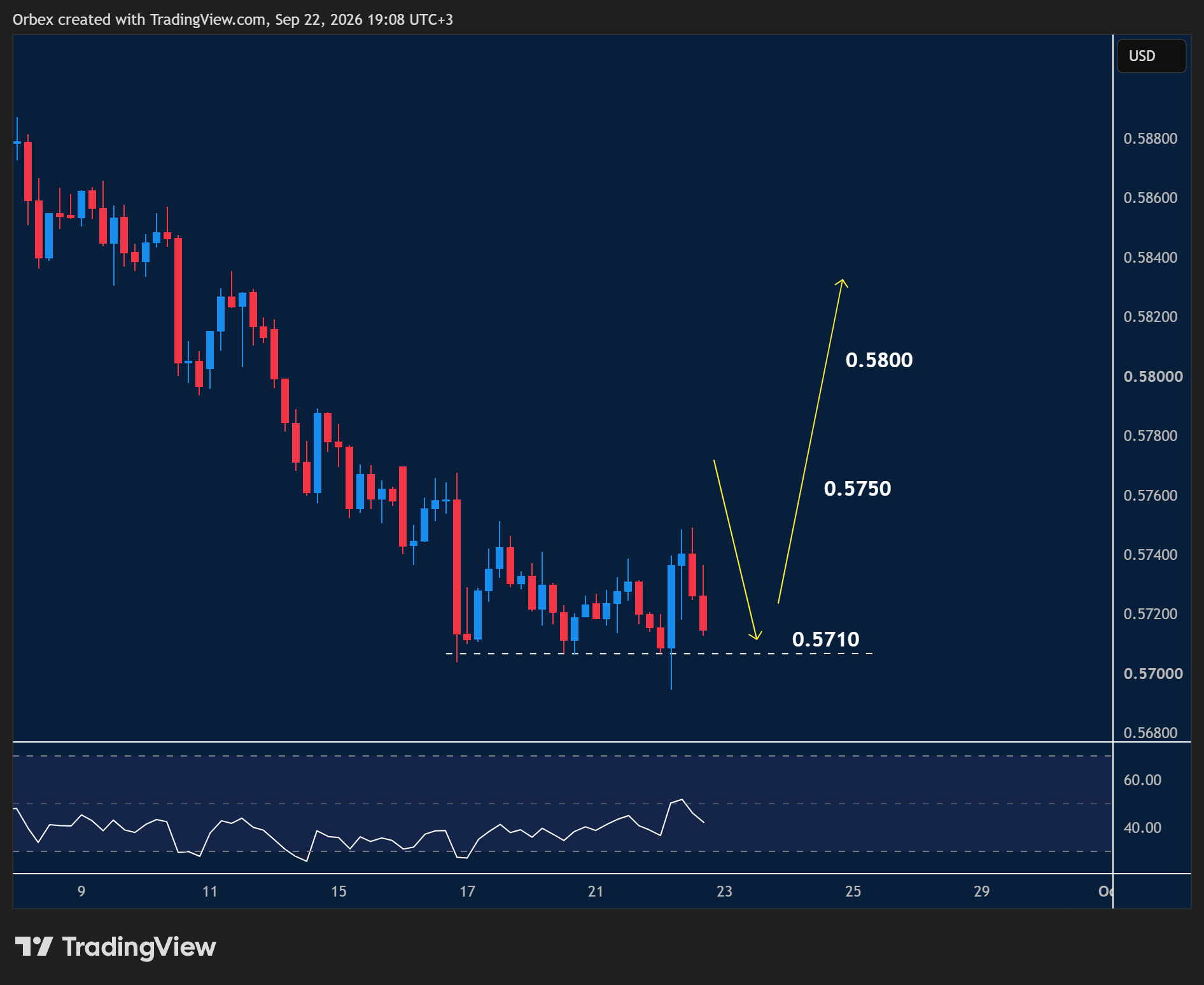 NZDUSD intraday chart displaying price trends and key support and resistance levels.
